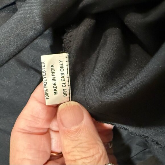 Katrina Grimaldi Black Long Sleeve Geometric Hand-Beaded Mini Cocktail Dress - Picture 9 of 9